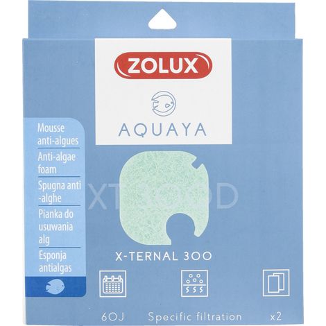 Filtre pour pompe x-ternal 300, filtre XT 300 D mousse anti-algues x 2. pour aquarium. - zolux