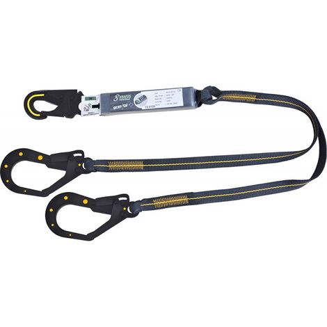 Lunghezza forchetta dielettrica in cinghia con assorbitore di energia - 3 moschettoni - 1,5 m - FA3040515
