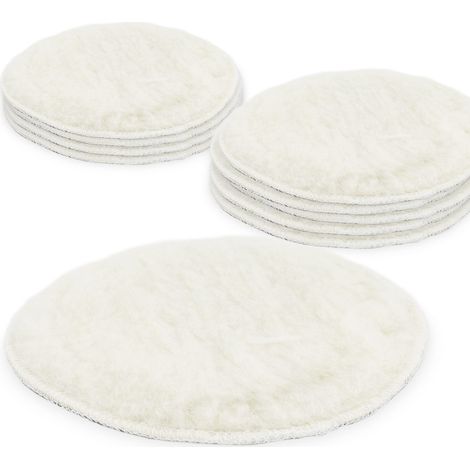BITUXX® 150mm Polierpad Wollpad Polierfell Wollpuffer für Autopoliermaschinen (10x)