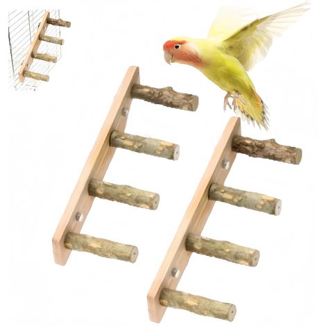 wooden perches for birds bird cage accessories parakeet stand perch with multiple branches parrot ladders (1/5)
