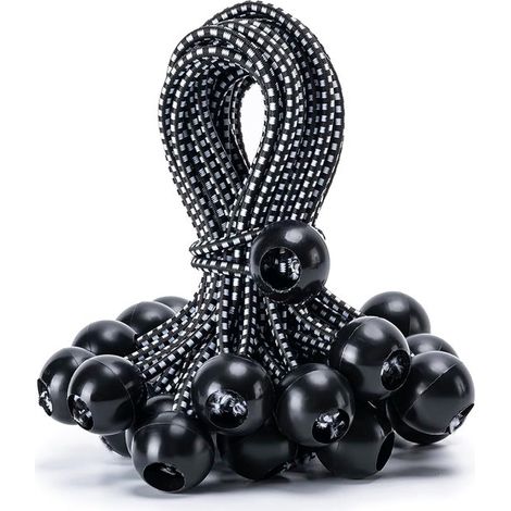 30 pezzi di cordini elastici a sfere, cordini elastici a sfere resistenti da 15 cm per tende da sole, cinghie di fissaggio per teloni da campeggio, tende, carico, fissaggio di cavi e tubi, ombrelloni  (1/5)