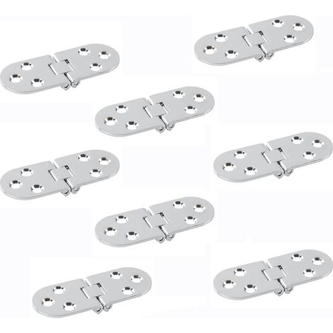 8 charnières table pliantes 180° alliage zinc argent, vis non incluses (1/5)
