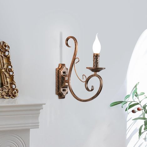 Ganeed Wall Sconces Indoor Retro Metal Vintage Lighting E14 Bronze 1 Light (1/5)