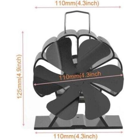 Ventilateur de poêle 6 Lames Ventilateur de poêle à bois silencieux à chaleur pour poêle à bois/cheminée/poêle à bois (1/3)