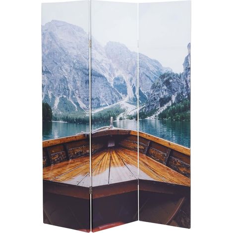 [NEUWERTIG] Foto-Paravent HHG-843, Raumteiler Trennwand Sichtschutz, MVG-zertifiziert 180x121cm Boot