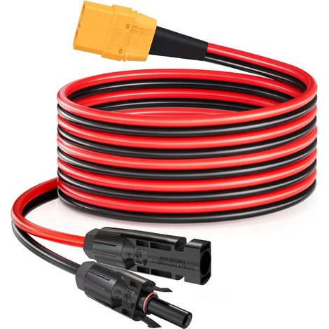 Câble Solaire XT90, 10AWG XT90 Femelle vers Panneau Solaire, Câble de Connecteur Pour Station d'alimentation Portable Panneau Solaire(3M) (1/5)