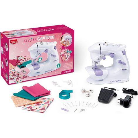 Maped Creativ - Atelier Couture - Macchina da Cucire con 4 Realizzazioni Tendenze da Creare - Kit completo per Principianti, con Sistema di Sicurezza - 8 anni (1/5)