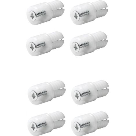 8x Vis de fixation pour façade de tiroir goupille à expansion en plastique blanc Ferrure Assemblage Meuble Pince Manchon Pressage (1/4)