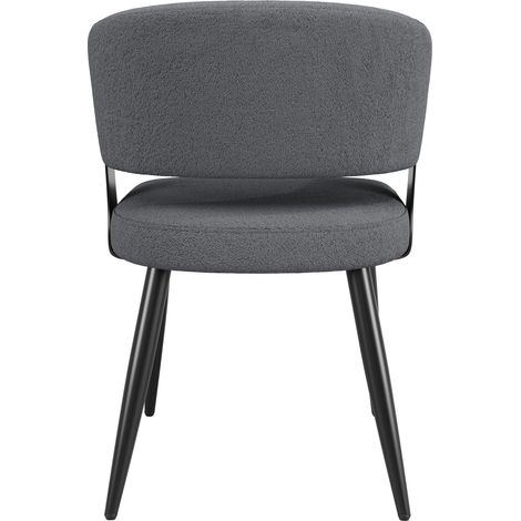 Lot de 2 chaises de salle à manger en flanelle haut de gamme, fauteuil de coiffure ergonomique, dossier incurvé, style luxe léger, beige et gris (1/5)