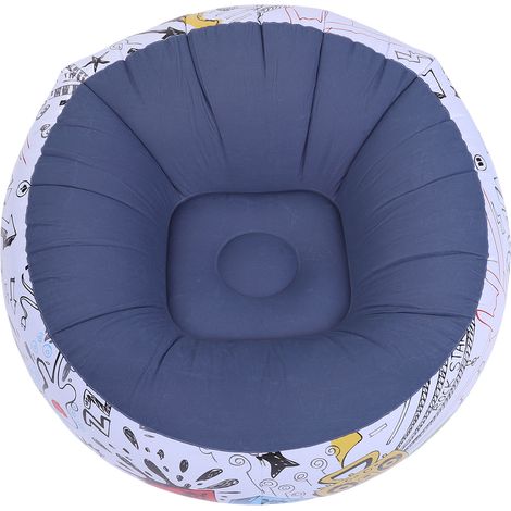 Fauteuil Gonflable, Chair Gonflant PVC Flocking Graffiti, Sofa Gonflable Portable pour Maison, Camping, Chambre, Bleu (1/4)