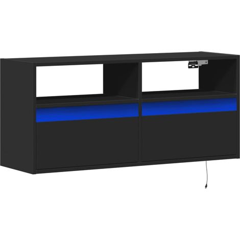 Mobile TV multimediale scaffale per televisione televisione buffet sala da pranzo soggiorno camera da letto a parete con luci a LED 100 x 31 x 45 cm nero 020027848