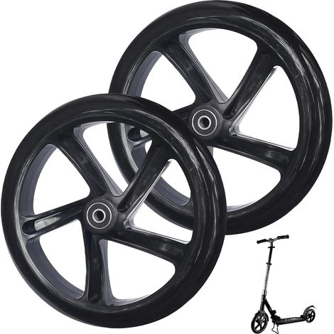 2-teiliger Scooter-Radsatz: 200 mm Ersatzreifen für Scooter, Räder mit ABEC-9 Lagern, Härtegrad 88A, rutschfest für alle Arten von Scootern und City-Scootern (200 x 40 mm) (1/5)
