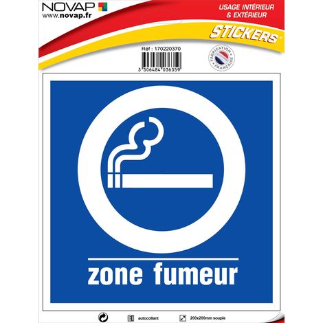 Panneau Zone fumeur - Vinyle adhésif 200x200mm - 4036359