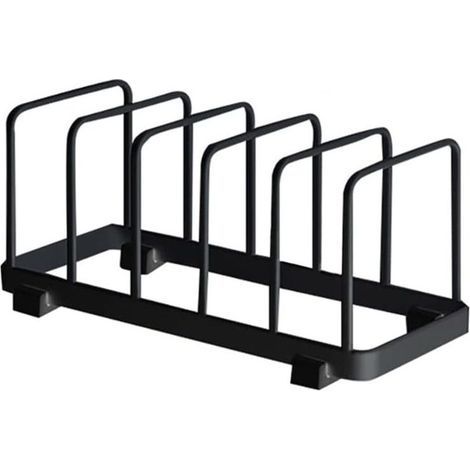 Assiette Organisateur, Égouttoir à Vaisselle, Supports à Assiettes, Organisateur d'Étagère à Assiettes, Rangement de Planche à Découper pour Cuisine Comptoir Placard (Noir, 241010cm) (1/5)