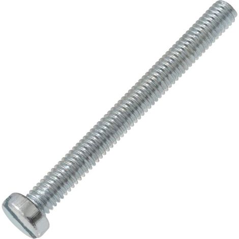 Lot de 50 Vis à métaux à tête cylindrique M4x40 mm à empreinte fendue S - boulon d'assemblage - DIN 84 - dureté 4.8 - en acier zingué - couleur argent