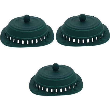 Lot de 3 bouchons vidange baignoire avec filtre à cheveux intégré couvercle étanche et bouchon en silicone carré. (1/5)