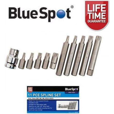 BlueSpot Tools 1515 Spline Bit Set, 11 Piece B/S1515 (1/3)