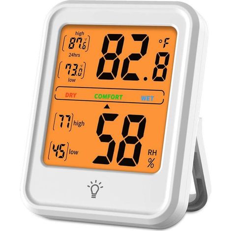 Digital Indoor Hygrometer, Precision Thermometer, Temperature Monitor, Humidity Gauge with Backlight for Home, Office, Greenhouse (1/5)