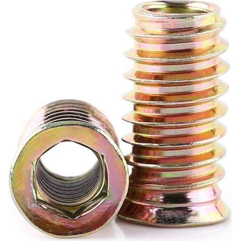 Confezione da 20 dadi esagonali filettati in lega di zinco M6/M8/M10, assortimento di dadi a inserto in lega di zinco (M825mm) (1/4)