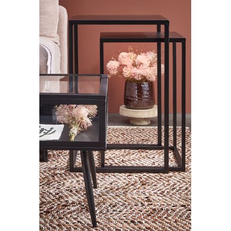 Mica Decorations Ensemble de table d'appoint Noir H55xl35xL35cm (1/5)