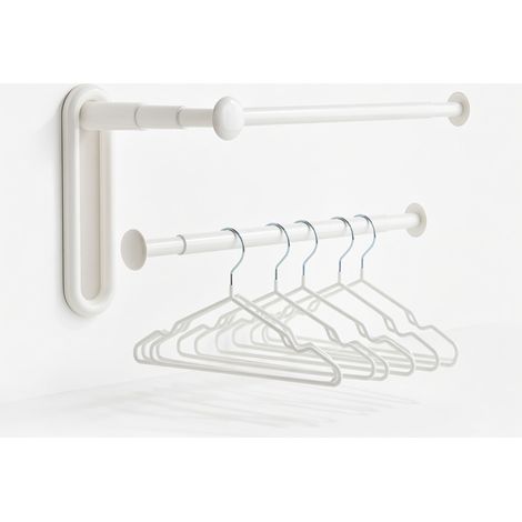 Portant mural retractable pour cintres – support pliable sans per (1/5)