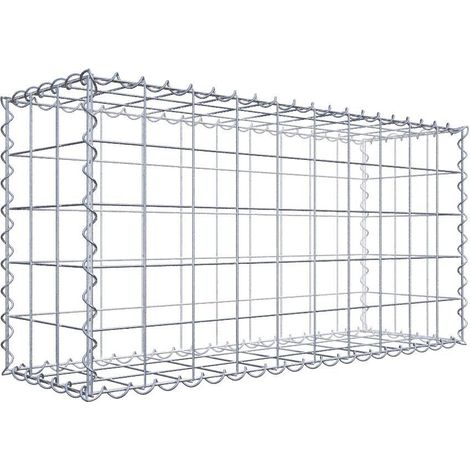 Gabion 100 cm x 50 cm x 30 cm – Mailles 10 x 10 cm – Construction robuste en fil galvanisé – Résistance à la corrosion – Montage rapide avec spirales – Gabiona