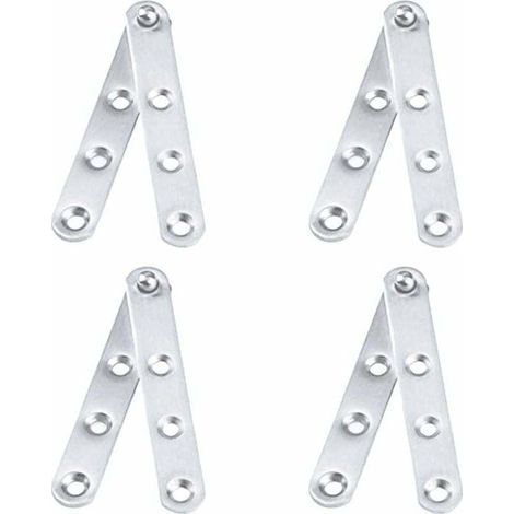 Lot de 4 Charnières Pivot Porte(10016mm) en acier inoxydable. Pivote à 360 ° .Pivote vers le bas . Pour porte d'armoire. armoire à chaussures-Argent (1/5)