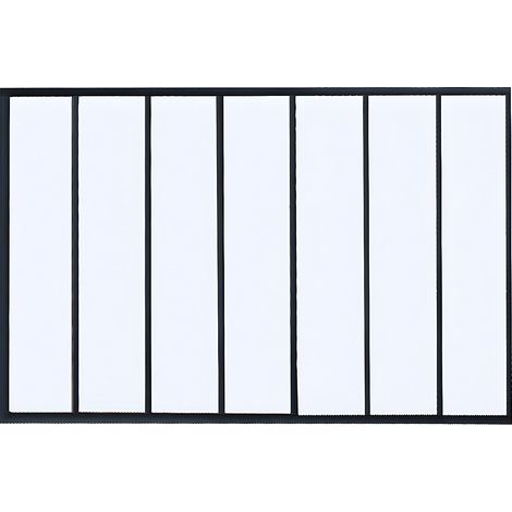 Vente-Unique – Verrière atelier en aluminium noir 210 x 130 cm – Verre trempé 4 mm – Installation intérieure facile – Poteaux d'angle disponibles (1/4)