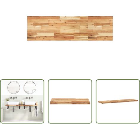 vidaXL Bois d'acacia huilé - Dessus de meuble de salle de bain finition à l'huile 120x40x4cm (1/5)