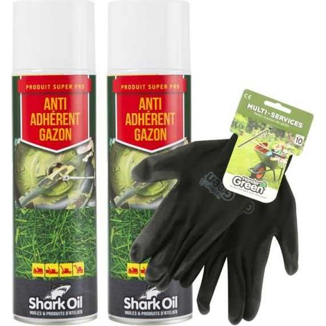 Anti adhérent herbe 400 ml Shark Oil par 2 + gants multi-services (1/5)