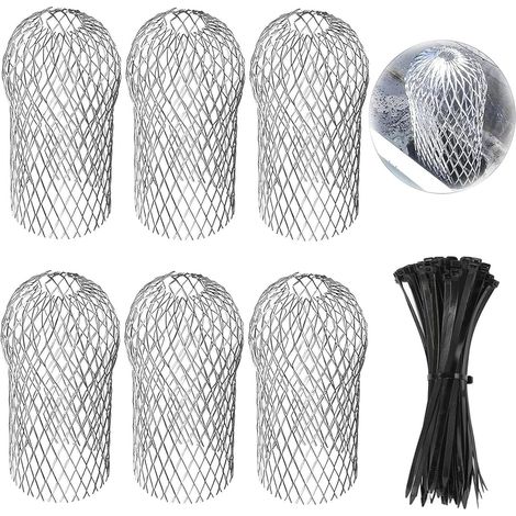 6 Pièces Filtre Gouttière, 9cm 17cm/3.5in 6.7in Crapaudine De Gouttière En Aluminium, Con 25 Attaches Plastique Autobloquantes, Gardes De Gouttière En Métal, Filtre Anti Feuille (1/5)