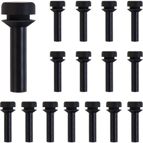 16 pièces - Pieds de cuisinière à gaz - Pieds en caoutchouc résistant à la chaleur - Accessoires pour plaque de cuisson - Support de casserole avec embout en caoutchouc - Pièces de rechange - Noir - P (1/3)