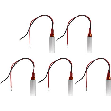 Élément chauffant PTC 220V 230 ℃, plaque thermostatique en céramique, câble en aluminium rouge noir, 5 pièces