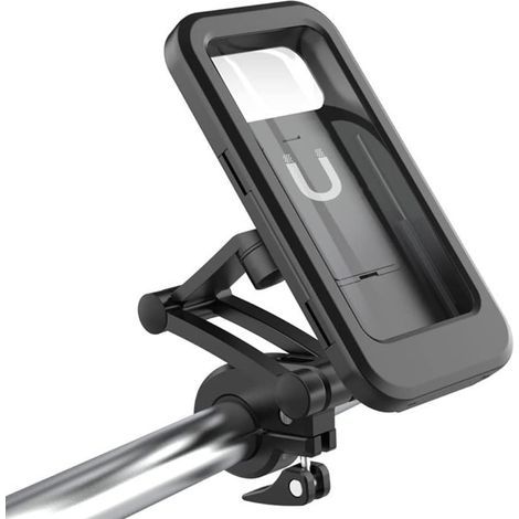 Black Waterproof Phone Holder for Bicycle, Portable Car Accessory (4-6.7 inch) - (1/5)
