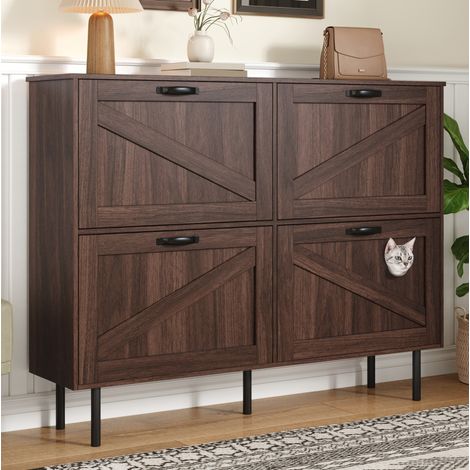Mueble zapatero estrecho con juguete para gatos OKMYHOME (1/5)