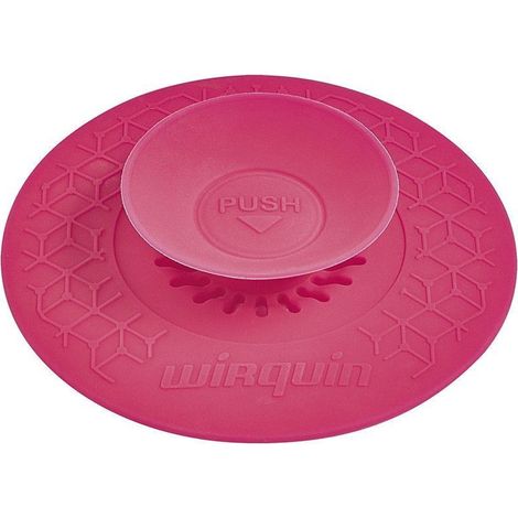 Wirquin – Bouchon universel Ø110mm 2 en 1 – Silicone rose – Étanchéité optimale pour lavabo, évier, baignoire – Design moderne (1/6)
