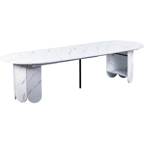 Table à Manger Extensible "Julie" 110-310cm Blanc (1/5)