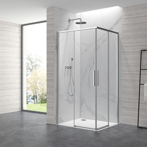 Box doccia 70x80cm angolare porte scorrevoli finitura cromo KLA1000C kamalu