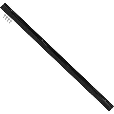 KOTARBAU® Bas De Porte - Joint Brosse Pour Porte - Aluminium - 100 cm - Noir - Isolation Anti Courant D'air - Protection Insectes - à Visser Bavette (1/5)