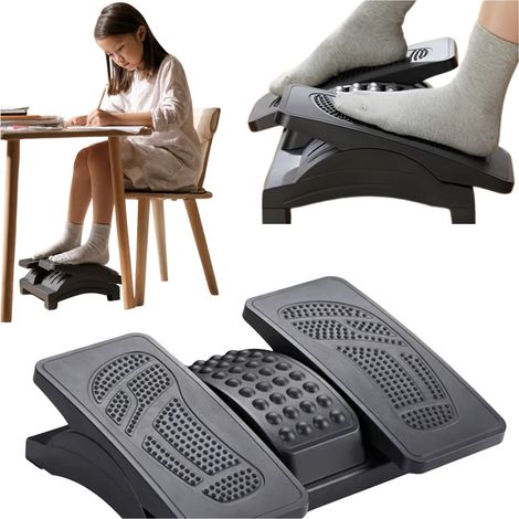 Reposapiés ergonómico de oficina con ajuste independiente para masajeador de pies bajo el escritorio Becke (1/5)