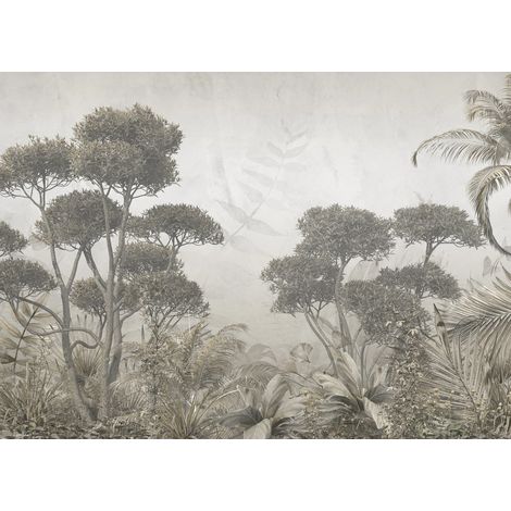 Papier peint intissé jungle monochrome 375 x 270 cm