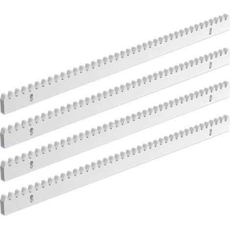 Randaco 4X Metro adicional de cremallera para puerta corredera 50cm Cremalleras Operador Hierro 2 metros de largo juego 10mm universal