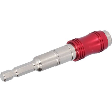 Porte-embout hexagonal à angle réglable, rallonge universelle pour visseuse manuelle 1/4 pouce, rouge et argent (1/5)
