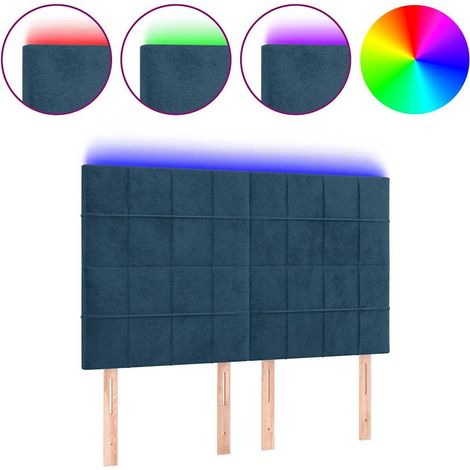 Maison Exclusive - Cabecero con luces LED terciopelo azul oscuro (1/5)