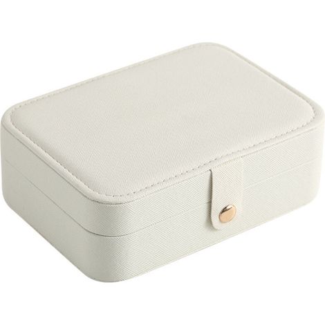 Boîte à bijoux portable, couvercle rabattable, rangement simple des boucles d'oreilles et des bagues, organisateur de bijoux multifonctionnel (1/4)