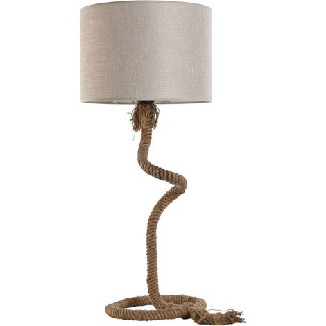 Lampe De Table Corde Lin 35X35X80 Marron (1/5)