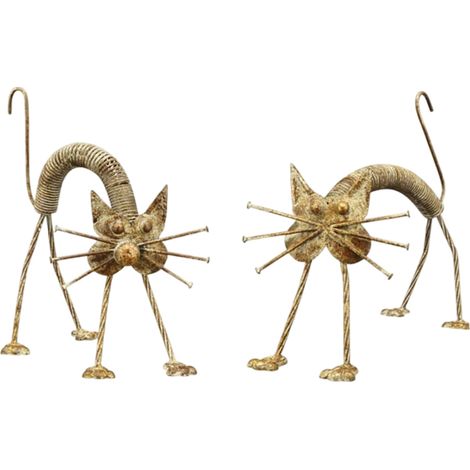Chats décoratifs en métal pour le jardin, chaton décoratif Rusty Cat (1/4)