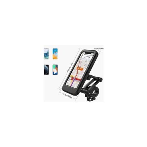 Support de téléphone pour moto, support de téléphone étanche pour vélo, support de smartphone pour scooter de moto à 360 ° avec support de téléphone pour housse de pluie pour moto