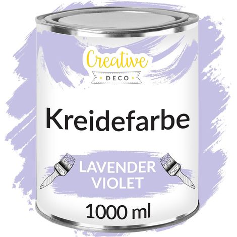 Creative Deco Kreidefarbe Lavendelviolett 1L Matt und Abwaschbar für Möbel (1/5)
