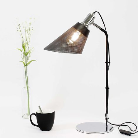 Stehleuchte 63 cm E27 Schwarz Metall Modern Stehlampe
